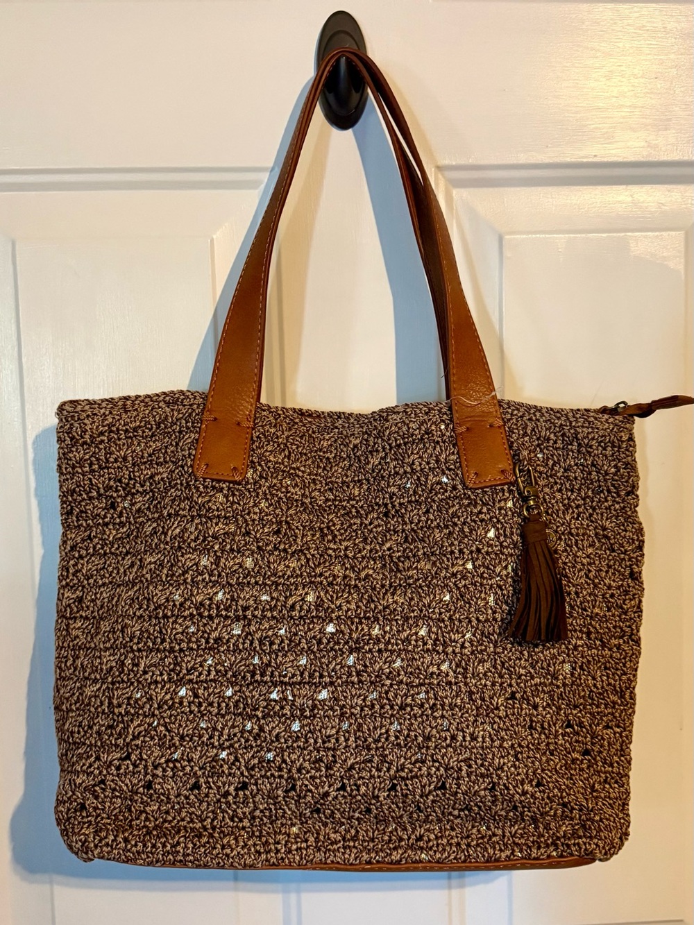 NWT The Sak Fairmont Large Brown Crochet Tote